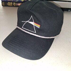 Pink Floyd Dark Side Of The Moon Logo Rope Hat Black Strapback Cap Classic Rock